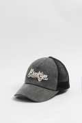 Cachucha negra trucker con bordado college en frente