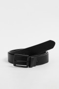 Cinturón sintético reversible negro con hebilla cuadrada