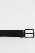 Cinturón sintético reversible negro con hebilla cuadrada
