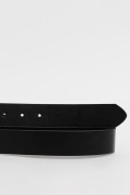 Cinturón sintético reversible negro con hebilla cuadrada