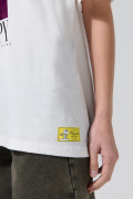 Camiseta oversize de Snoopy crema con manga corta