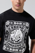 Camiseta manga corta negra con arte de Squid Game
