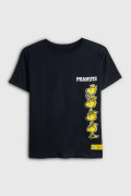 Camiseta azul intensa oversize de Snoopy con manga corta
