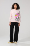Buzo oversize cuello redondo rosado con arte de My Melody