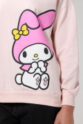 Buzo oversize cuello redondo rosado con arte de My Melody