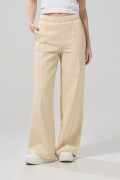 Pantalón jogger unicolor con cordón y bota recta