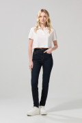 Jean jegging ceñido azul intenso con tiro súper alto