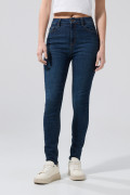 Jean súper tiro alto jegging azul oscuro con 5 bolsillos