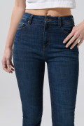 Jean súper tiro alto jegging azul oscuro con 5 bolsillos