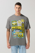 Camiseta manga corta gris intensa de Bob Esponja
