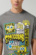 Camiseta manga corta gris intensa de Bob Esponja