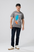 Camiseta manga corta unicolor para hombre.