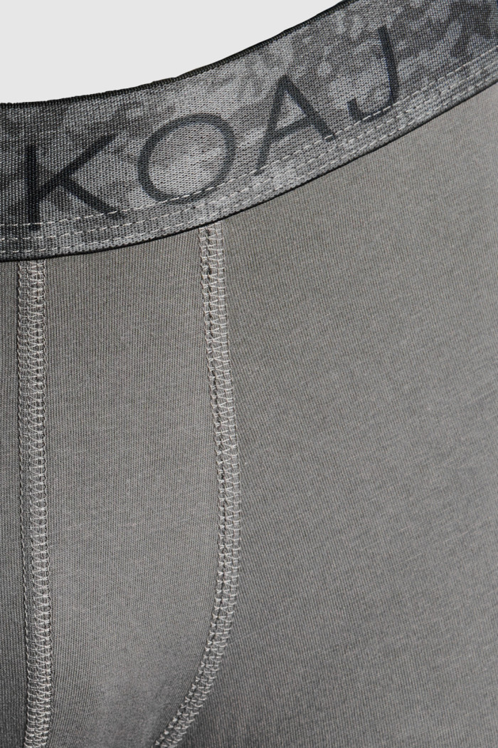 Bóxer midway brief-largo gris oscuro con cintura estampada