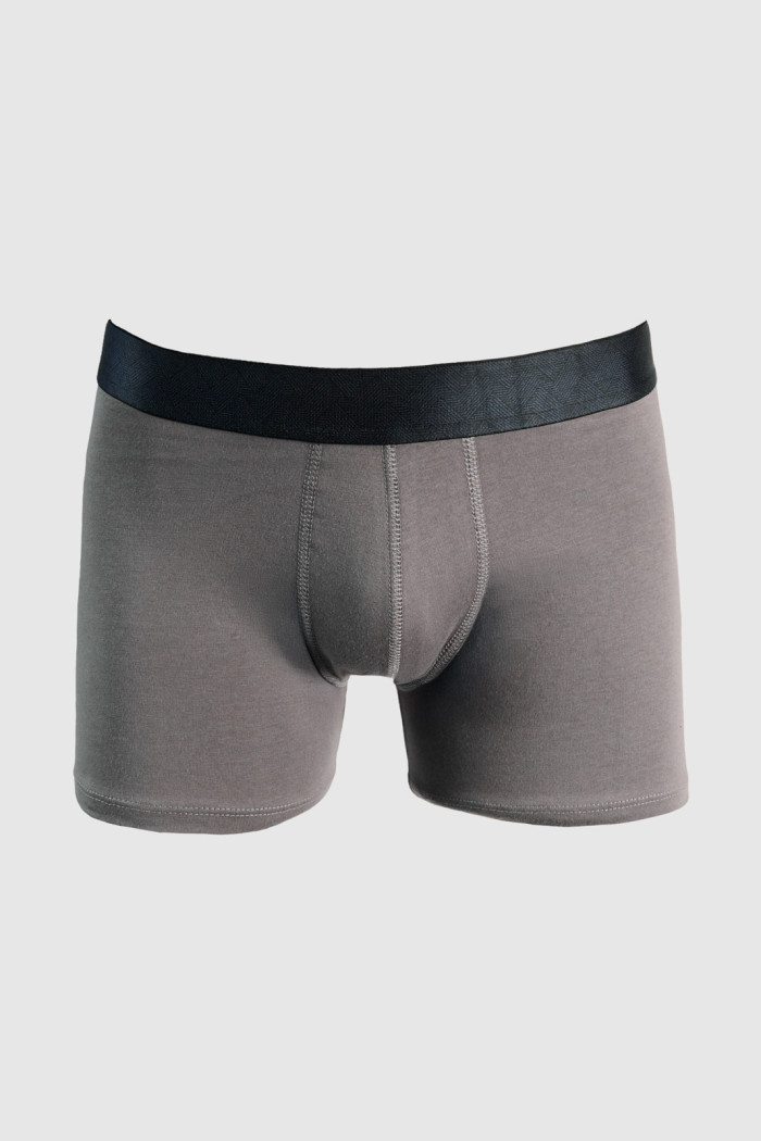 Bóxer gris oscuro brief-medio con cintura elástica