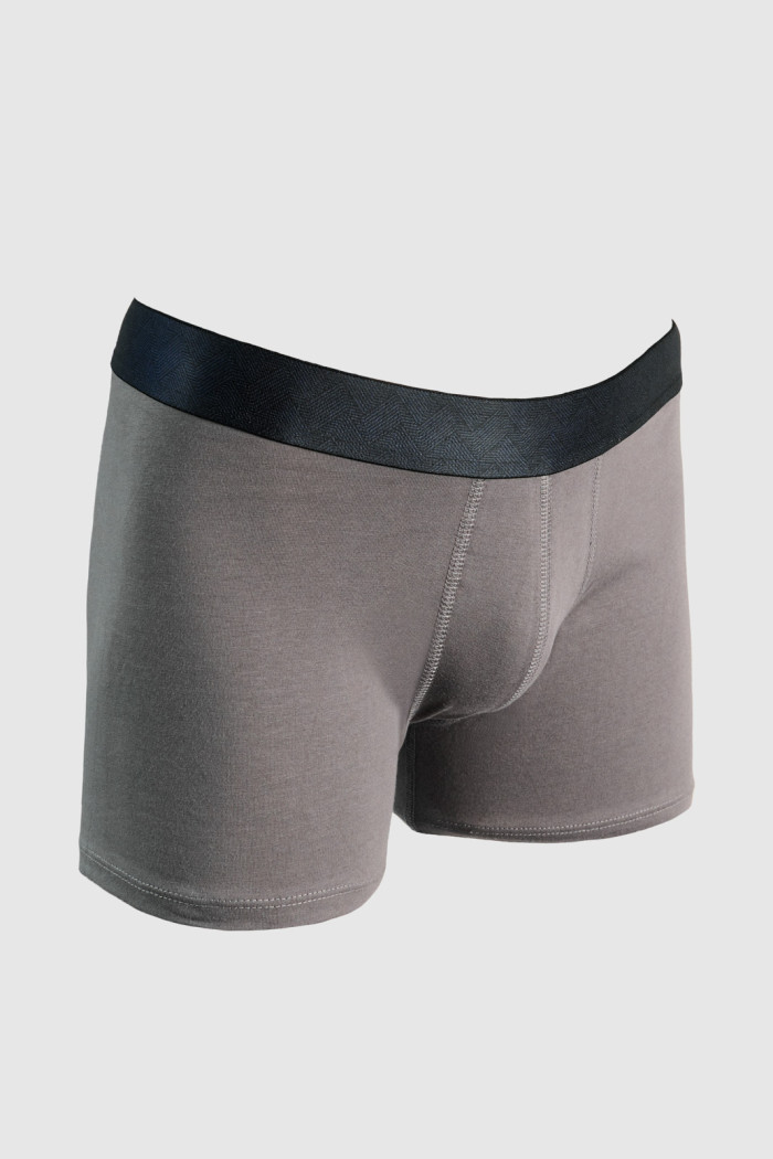 Bóxer gris oscuro brief-medio con cintura elástica