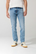 Jean slim tiro bajo azul ajustado con bolsillos