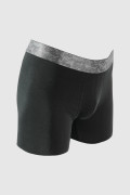 Bóxer negro midway brief-largo con estampado en cintura
