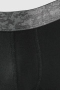 Bóxer negro midway brief-largo con estampado en cintura