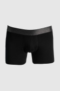Bóxer negro brief-medio en algodón con costuras planas