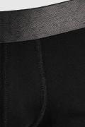 Bóxer negro brief-medio en algodón con costuras planas