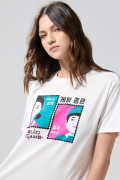 Camiseta crema clara cuello redondo de Squid Game