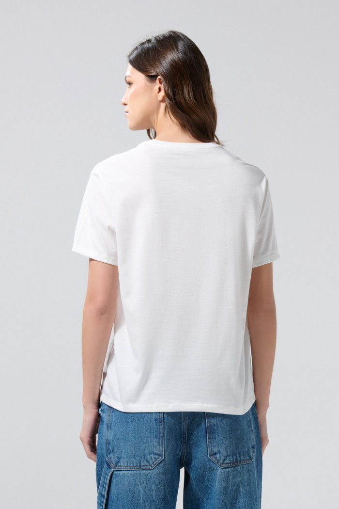Camiseta crema clara cuello redondo de Squid Game