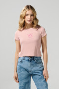 Camiseta rosada cuello redondo con arte de Princesas