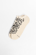 Medias unicolores tobilleras con arte de animal print