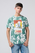 Camiseta de Hora de Aventura crema tie dye manga corta