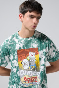 Camiseta de Hora de Aventura crema tie dye manga corta