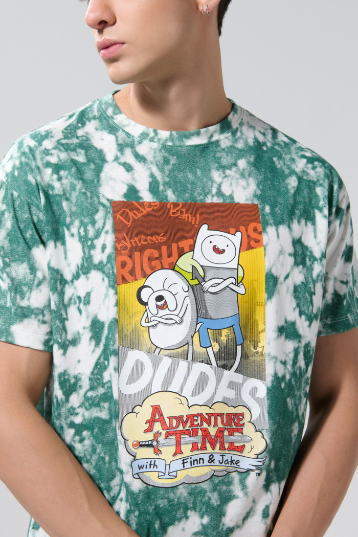 Camiseta de Hora de Aventura crema tie dye manga corta