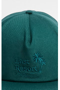 Gorra verde azulado con bordado de "Last Resort"