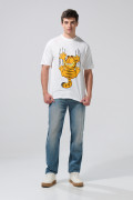 Camiseta crema clara de Garfield cuello redondo