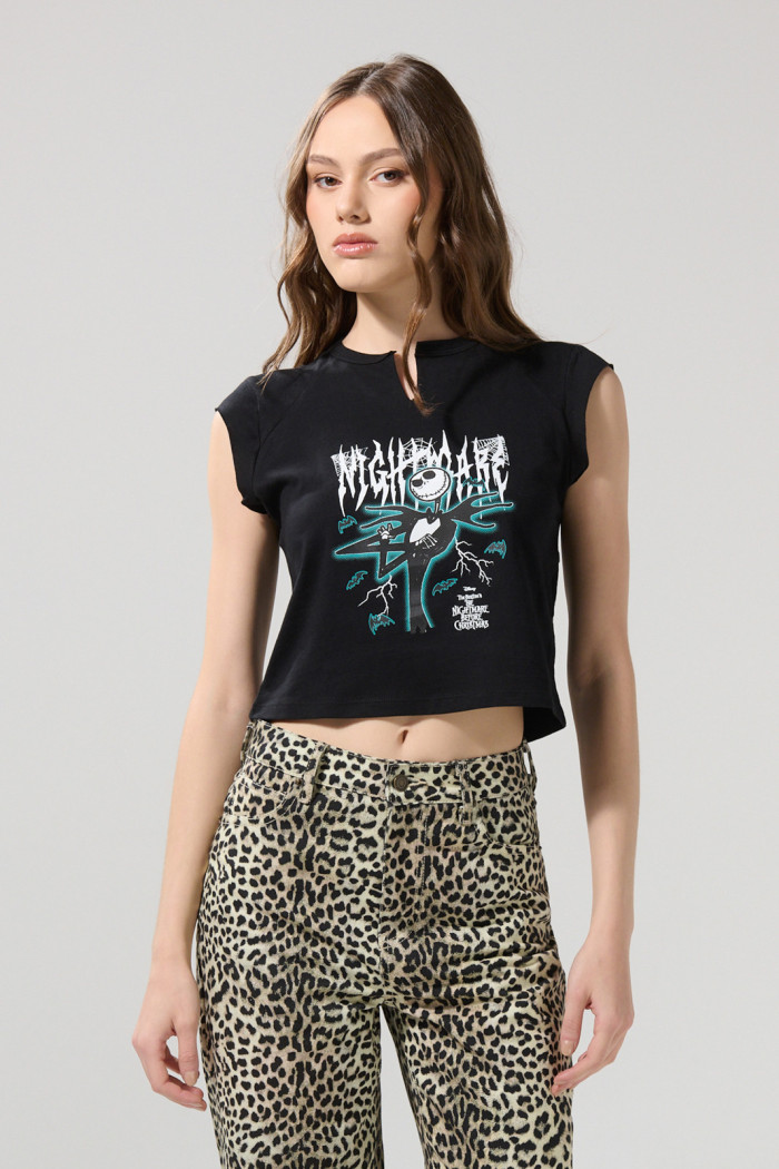 Camiseta negra manga corta de Nightmare Before Christmas