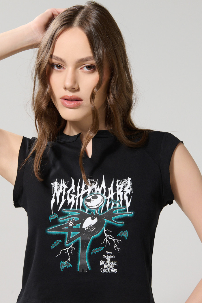Camiseta negra manga corta de Nightmare Before Christmas