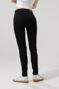 Jean jegging negro ceñido con cremallera y tiro alto