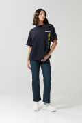 Camiseta oversize de Snoopy azul intensa manga corta