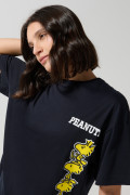 Camiseta oversize de Snoopy azul intensa manga corta