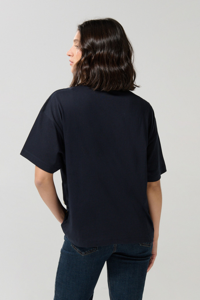Camiseta oversize de Snoopy azul intensa manga corta