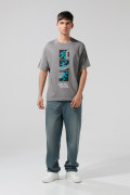 Camiseta gris intensa manga corta de Squid Game