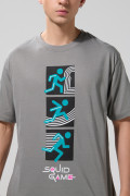 Camiseta gris intensa manga corta de Squid Game