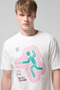 Camiseta de Squid Game crema clara con cuello redondo