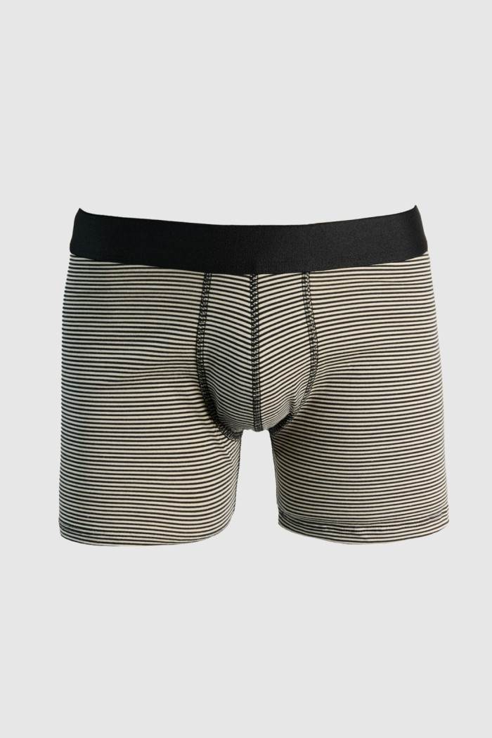 Bóxer kaki claro brief-medio con diseños de rayas