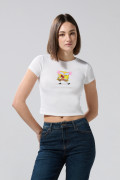 Camiseta crema clara de Bob Esponja con cuello redondo