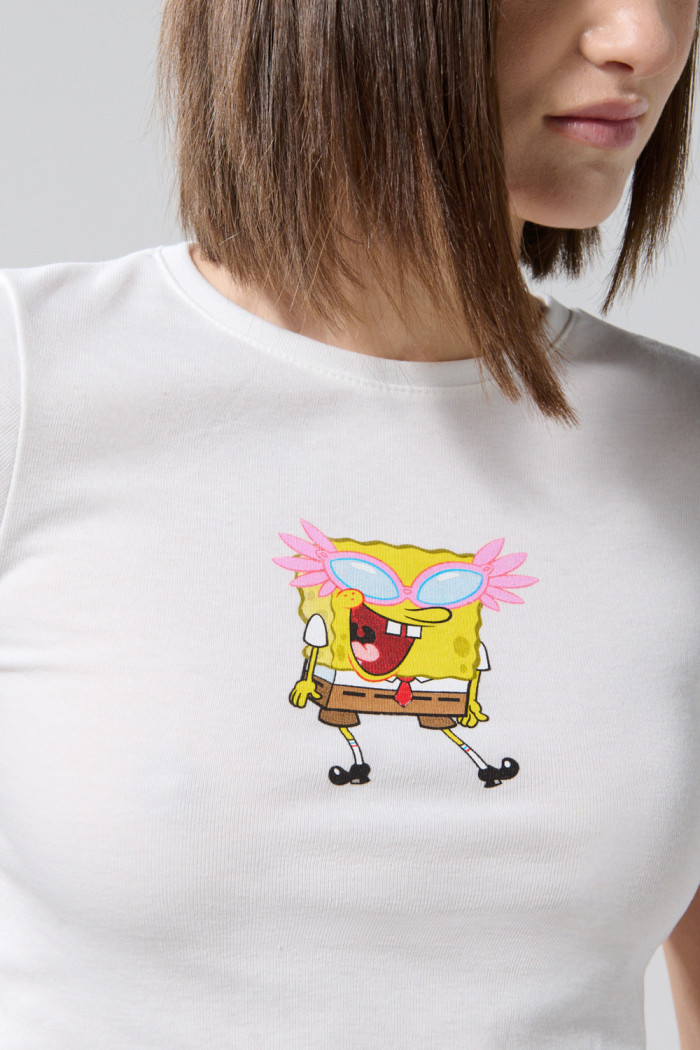Camiseta crema clara de Bob Esponja con cuello redondo