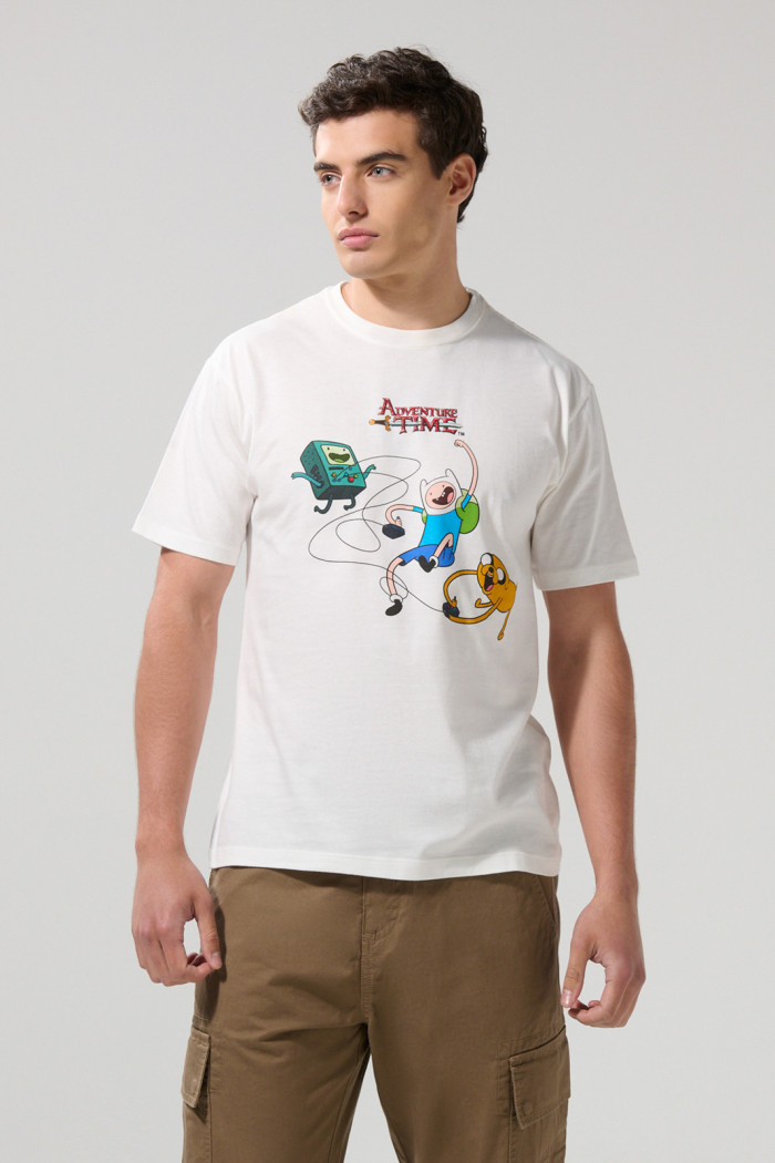 Camiseta de Hora de Aventura crema clara manga corta