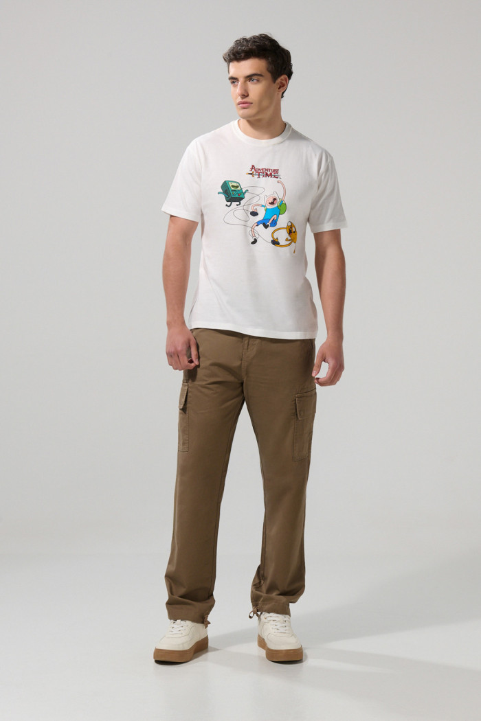 Camiseta de Hora de Aventura crema clara manga corta