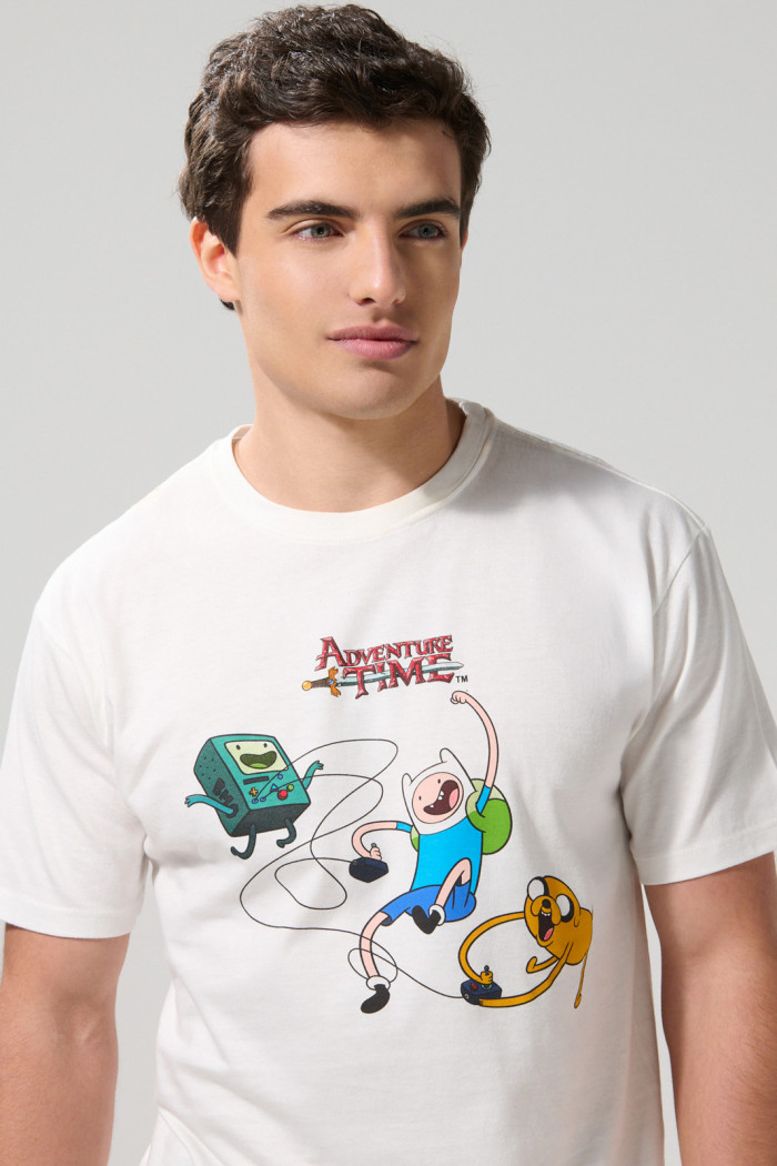 Camiseta de Hora de Aventura crema clara manga corta
