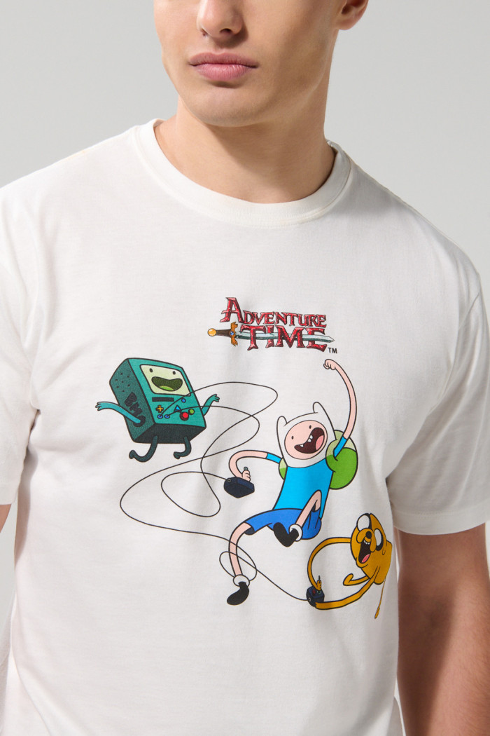 Camiseta de Hora de Aventura crema clara manga corta