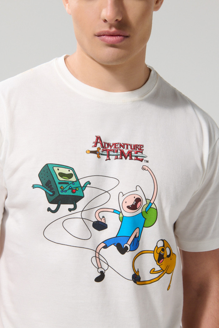 Camiseta de Hora de Aventura crema clara manga corta